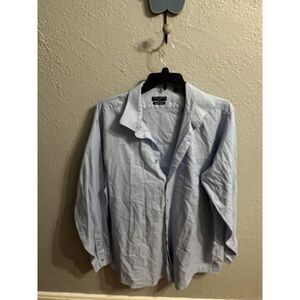 Men's ‎ Shaquille O'Neal Long  Sleeve Button-up Shirt Size 19-36/37Blue